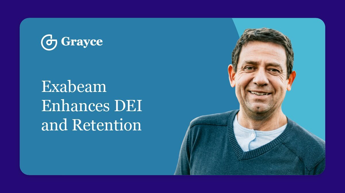 Banner showing a smiling man with text saying Exabeam Enhances DEI and Retention.