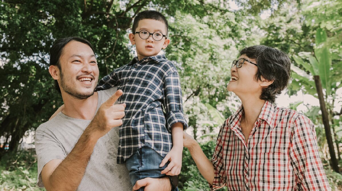 Family enjoying time outdoors.