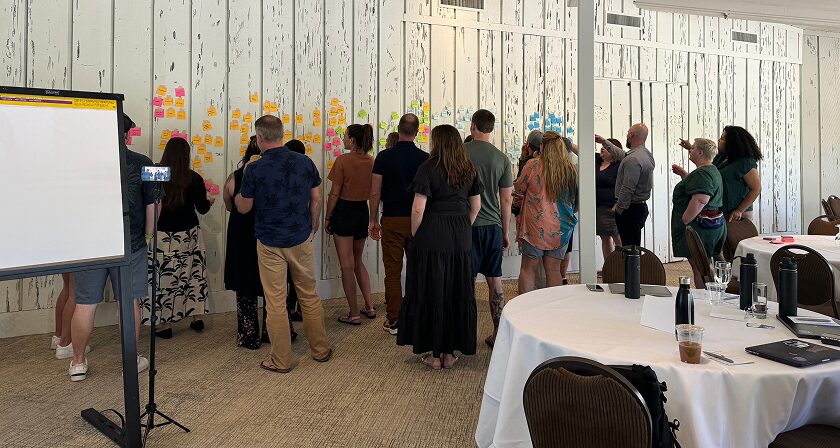 Grayce team collaborating on a project together.
